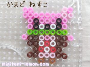 puchi-pinkkuma-kimetsu-nezuko-kawaii-bear-ironbeads-100daiso-freezuan