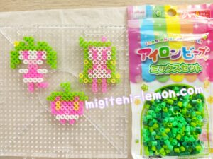 amakaji-bounsweet-amamaiko-steenee-amajo-tsareena-pokemon-beads-daiso-square-grass