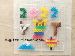 2022-eto-happy-fuji-koma-tsuru-daruma-shougatu-daiso-beads-handmade