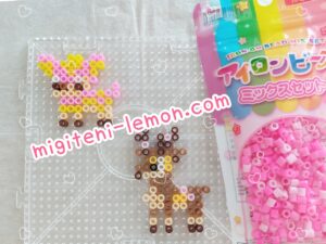 shikijika-deerling-mebukijika-sawsbuck-spring-pokemon-handmade-iron-beads-daiso-square-small-kawaii