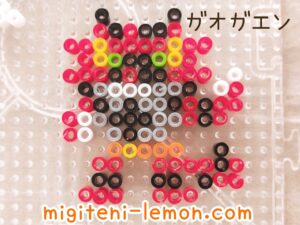 kawaii-small-gaogaen-incineroar-pokemon-sunmoon-handmade-iron-beads-free-zuan-square-daiso