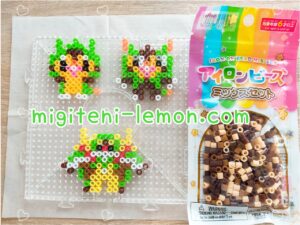 harimaron-chespin-hariborg-quilladin-burigaron-chesnaught-green-pokemon-handmade-iron-beads-daiso-handmade-kawaii-square