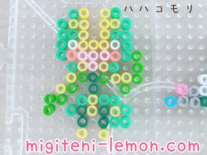 hahakomori-leavanny-kawaii-small-pokemon-handmade-green-iron-beads-daiso-square-free-zuan