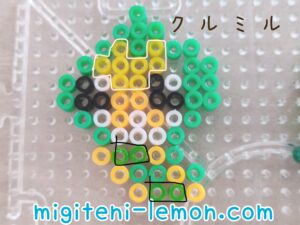kurumiru-sewaddle-kawaii-small-pokemon-handmade-iron-beads-free-zuan-daiso-green-square