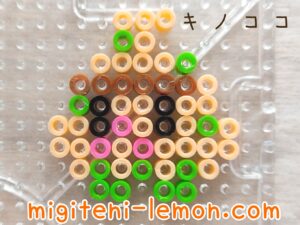 kinokoko-shroomish-kawaii-small-square-green-pokemon-handmade-iron-beads-daiso-free-zuan