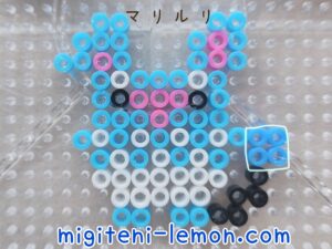 marilli-azumarill-kawaii-pokemon-iron-beads-free-zuan-daiso-handmade-small-square-unite-blue-water-fairy-rabbit