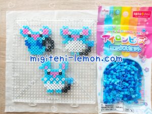 ruriri-azurill-marill-marilli-azumarill-kawaii-pokemon-iron-beads-free-100kin-fairy-water-daiso-handmade-small-square-unite-blue
