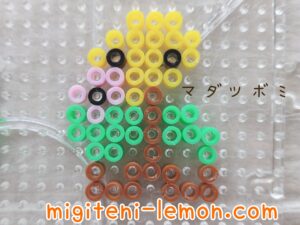 madatsubomi-bellsprout-kusa-doku-pokemon-kawaii-iron-beads-free-zuan-daiso-green-yellow