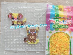 yangusu-yungoos-alola-raichu-pokemon-iron-beads-free-yellow-brown-daiso-kawaii-small-square