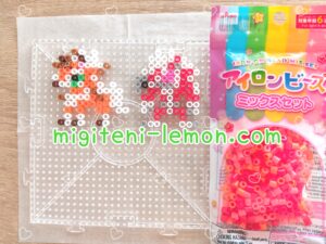 lugarugan-lycanroc-tasogare-mayonaka-pokemon-handmade-iron-beads-100kin-daiso-small-square-sun-moon