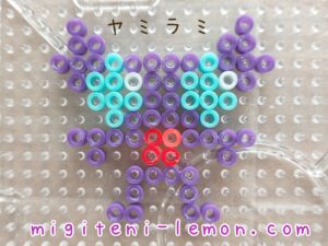 yamirami-sableye-ghost-pokemon-handmade-iron-beads-free-zuan-small-square-daiso-kawaii-purple-cute