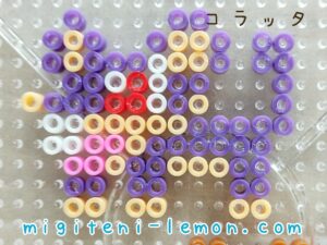koratta-rattata-kawaii-mouse-pokemon-handmade-iron-beads-free-zuan-small-square-kids-daiso-purple