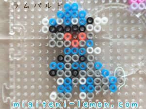 blue-gray-rampald-rampardos-dinosaur-kaseki-pokemon-small-iron-beads-kawaii-handmade-free-zuan-daiso-square