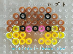 brown-kabuto-kaseki-dinosaur-pokemon-handmade-small-kawaii-square-iron-beads-free-zuan-daiso