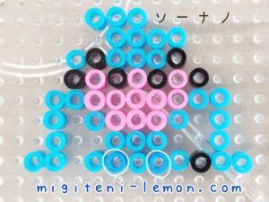 sohnano-wynaut-blue-pokemon-handmade-daiso-100kin-iron-beads-free-zuan-kawaii-pokefuta-ueno-small-square-dinosaur