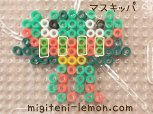 free-zuan-masukippa-carnivine-pokemon-handmade-kawaii-iron-beads-daiso-small-square-yellow-green-kids-100kin