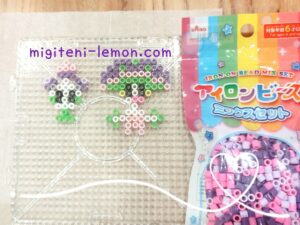 nemasyu-morelull-mashade-shiinotic-pokemon-kawaii-kinoko-handmade-iron-beads-small-square-daiso-kids-100kin