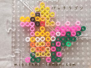 patchiragon-dracozolt-pink-green-kawaii-pokemon-handmade-iron-beads-free-zuan-daiso-small-square-kids-100kin