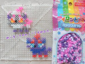 zoroa-zorua-arceus-pokemon-kawaii-hisui-handmade-iron-beads-purple-red-pink-daiso-small-square-100kin-kawaii-kids