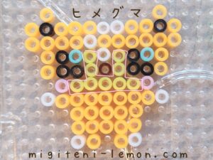 himeguma-teddiursa-yellow-pokemon-kawaii-handmade-iron-beads-free-zuan-daiso-square-small-moon-bear-100kin-kids