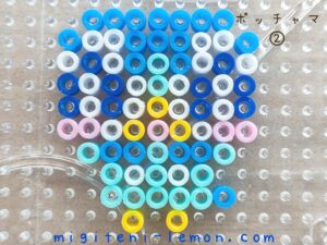 pochama-piplup-kawaii-pokemon-handmade-iron-beads-smile-oshiri-front-back-small-square-daiso-free-zuan-blue-white-easy-kids-100kin