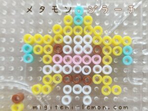 metamon-ditto-jirachi-pokemon-kawaii-handmade-iron-beads-free-zuan-daiso-yellow-white-small-square-100kin-pastel-color-kids