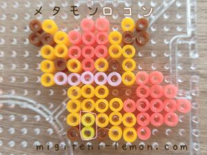 metamon-ditto-rokon-vulpix-orange-color-pokemon-handmade-iron-beads-free-zuan-100kin-daiso-small-square-kids-kawaii