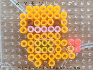 metamon-ditto-hitokage-charmander-orange-color-pokemon-handmade-iron-beads-free-zuan-100kin-daiso-small-square-kids-kawaii