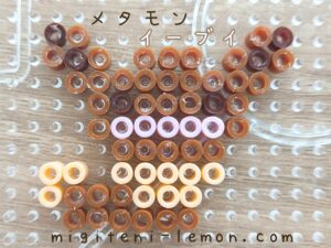 metamon-ditto-free-zuan-normal-eievui-eevee-brown-pokemon-handmade-iron-beads-100kin-daiso-small-square-kids