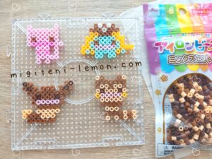 metamon-ditto-mew-kusaihana-gloom-eievui-eevee-otachi-furret-pokemon-handmade-iron-beads-100kin-daiso-small-square-kids-colorful