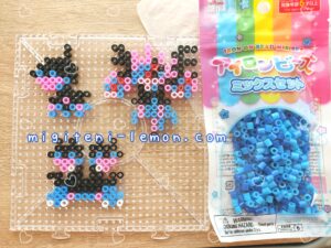 monozu-deino-dihead-zweilous-sazandora-hydreigon-pokemon-go-dragon-handmade-iron-beads-daiso-100kin-small-square-blue-black-pink-color-kids