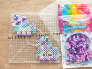 ponyta-gallop-rapidash-galar-pokemon-kawaii-handmade-iron-beads-100kin-small-square-daiso-white-kids-purple-unicorn