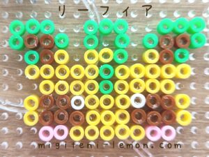 leafia-leafeon-face-pokemon-handmade-daiso-iron-beads-free-zuan-kawaii-small-square-yellow-green-kids