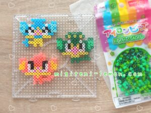 hiyappu-panpour-baoppu-pansear-yanappu-pansage-pokemon-go-kawaii-small-square-material-sapporo-daiso-100kin-blue-green-red-handmade-kids