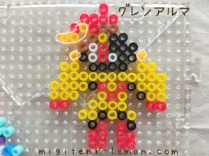 gurenaruma-armarouge-armour-pokemon-sv-handmade-iron-beads-free-zuan-daiso-small-kids-yellow-red-black