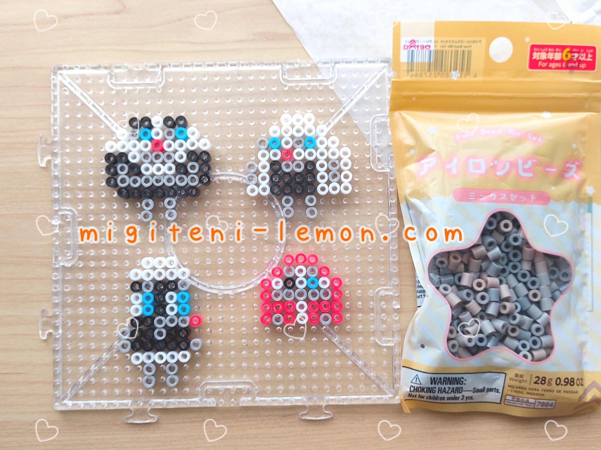 パンどろぼう☆おにぎりぼうや簡単アイロンビーズ作り方 | migiteni-lemon.com